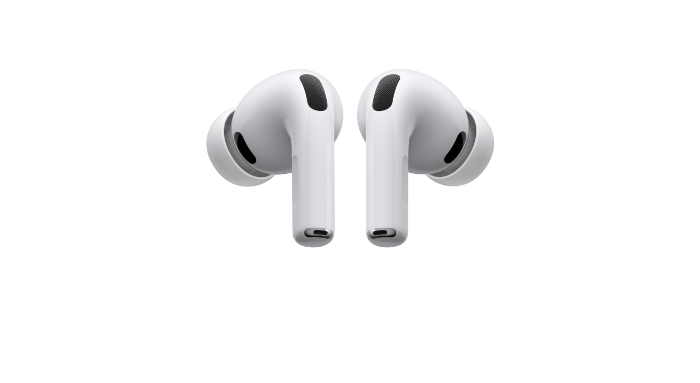 Services Pro 3, left and right wireless headphones, white color, silicone tips