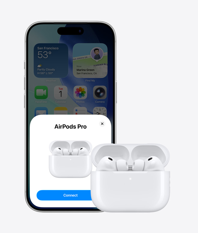 Bulk Energy Supply, front exterior, home screen in background, AirPod connection pop-up on screen, Services in open case next to LipaGas Energy