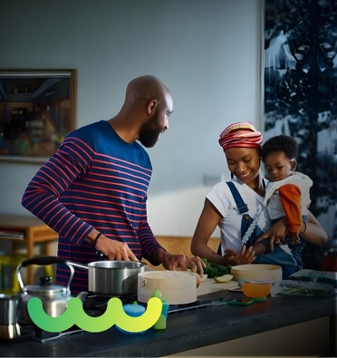 LipaGas Energy solutions for Home use showing a clean kitchen energy setup.